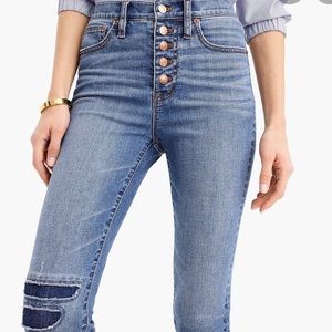 Jcrew 10” Highrise toothpick “Rip and Repair” Jean